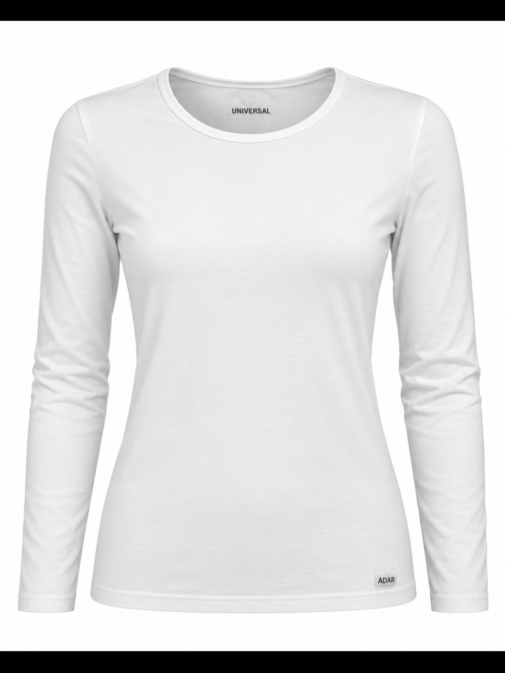 Universal Women's Long Sleeve Crew Tee in White